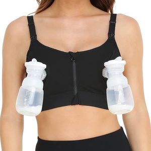 Momcozy Pumping Bra, Upgraded Velcro Back Zipper